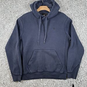 G-Star Raw Pullover Hoodie Men’s Small Navy Blue Activewear Gym Premium Running